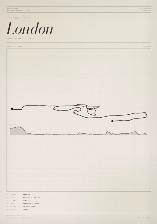 London 26.2 — 2026 — Personalised Race Route Art